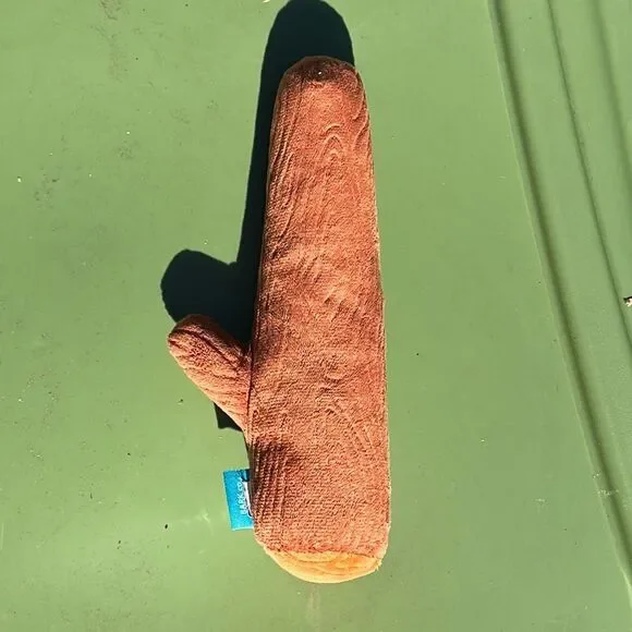 BarkBox Brown Stick Plush Dog Toy Medium 7.5” Squeaky Chew Toy - Picture 5 of 6